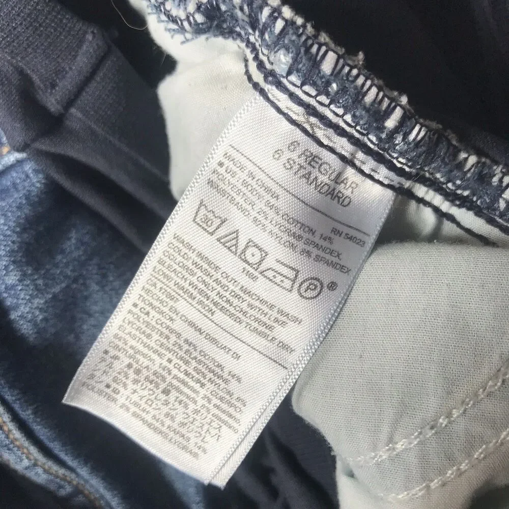 Old Navy Maternity Jeans Dark Wash Stretch Full Panel Skinny SZ 6 Distressed 30”